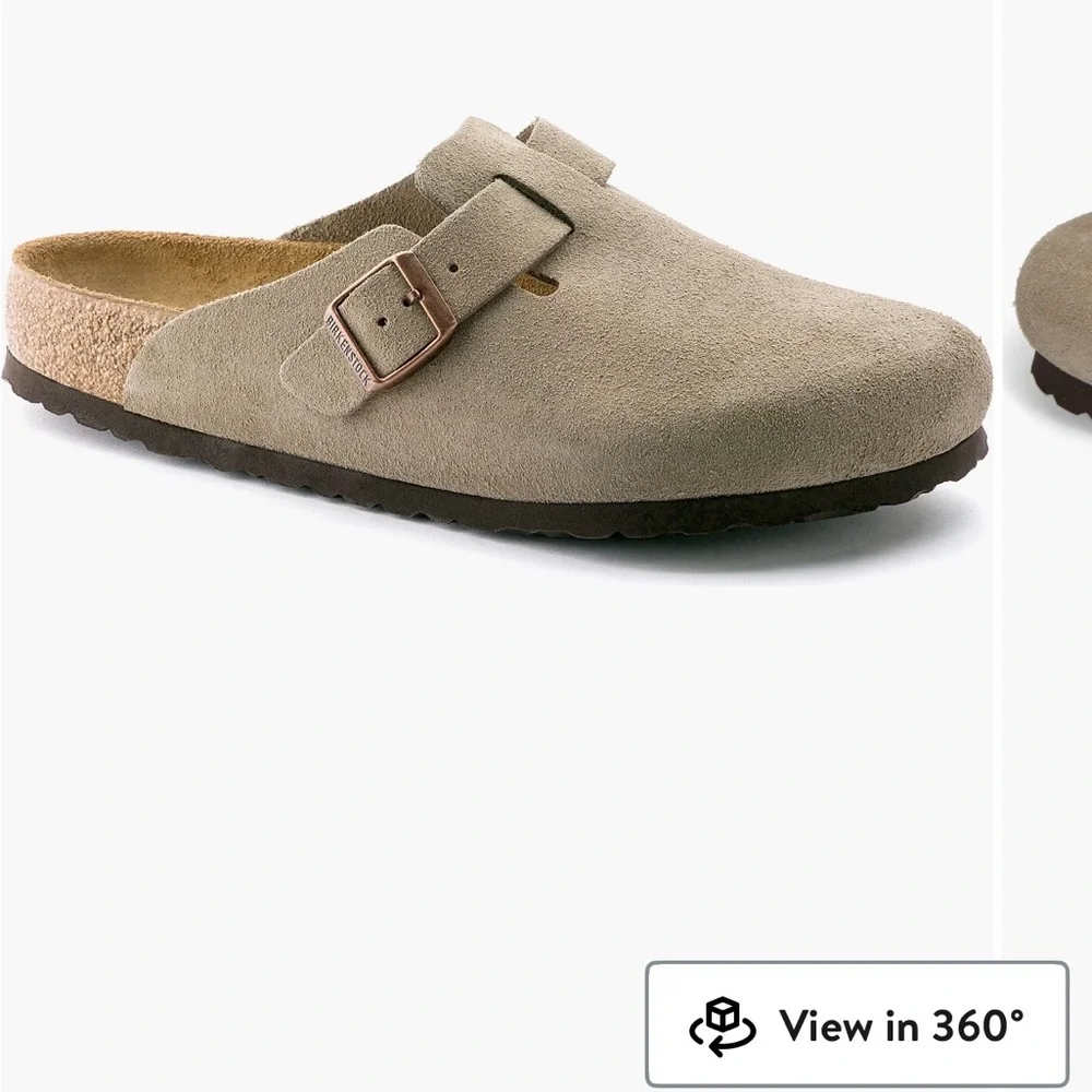 Birkenstock Taupe Suede Clogs - Picture 2 of 8